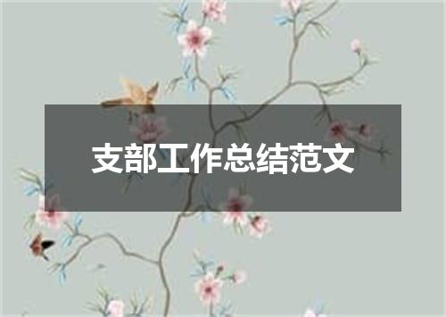 支部工作总结范文