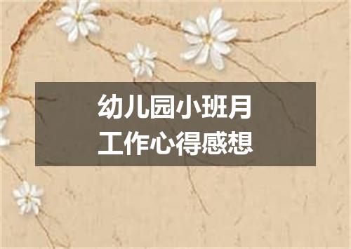 幼儿园小班月工作心得感想
