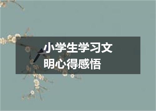 小学生学习文明心得感悟