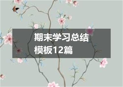 期末学习总结模板12篇