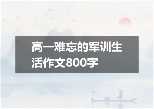 高一难忘的军训生活作文800字