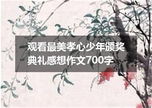 观看最美孝心少年颁奖典礼感想作文700字