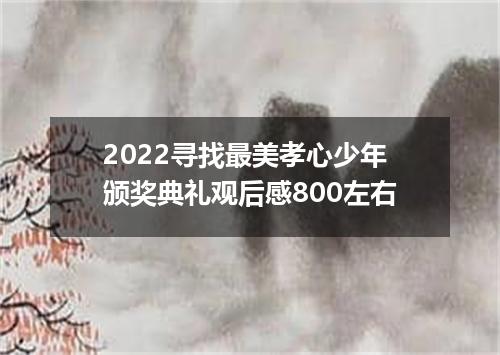 2022寻找最美孝心少年颁奖典礼观后感800左右