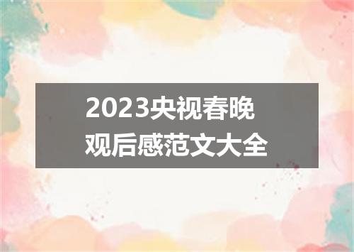 2023央视春晚观后感范文大全