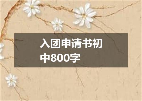 入团申请书初中800字