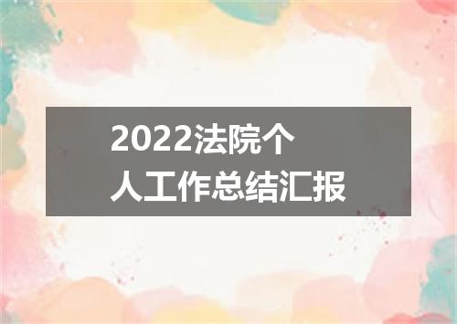 2022法院个人工作总结汇报