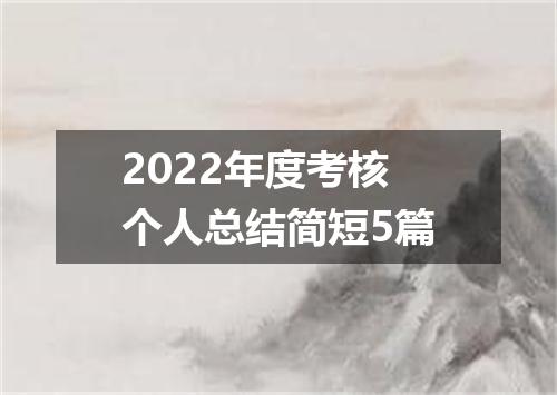 2022年度考核个人总结简短5篇