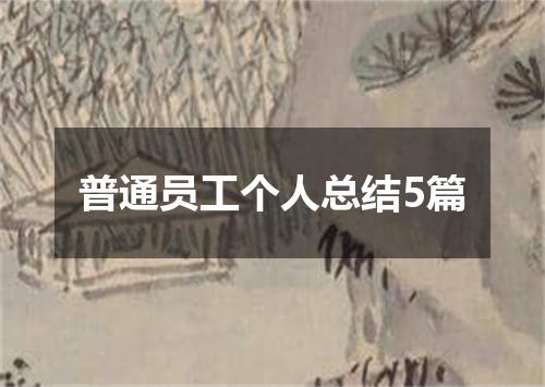 普通员工个人总结5篇