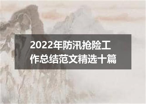2022年防汛抢险工作总结范文精选十篇