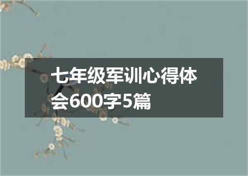 七年级军训心得体会600字5篇