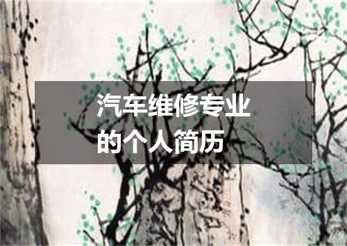 汽车维修专业的个人简历