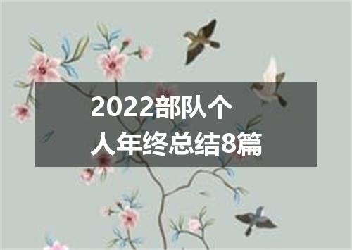 2022部队个人年终总结8篇