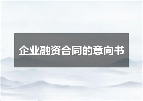 企业融资合同的意向书