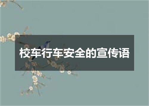 校车行车安全的宣传语
