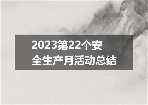 2023第22个安全生产月活动总结