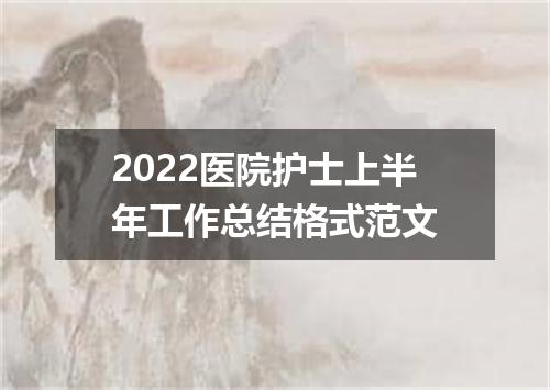 2022医院护士上半年工作总结格式范文