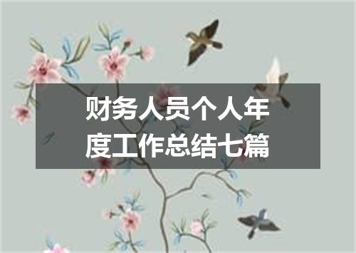 财务人员个人年度工作总结七篇