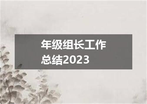 年级组长工作总结2023