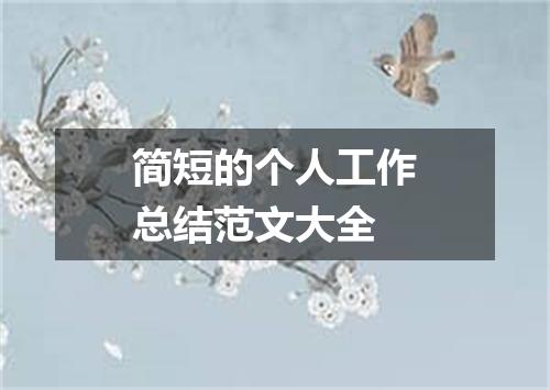 简短的个人工作总结范文大全