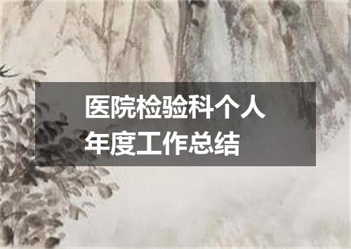 医院检验科个人年度工作总结