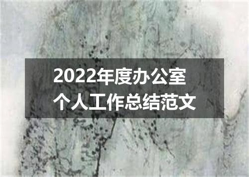 2022年度办公室个人工作总结范文