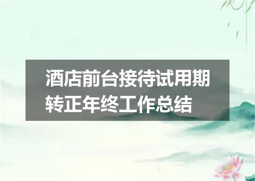 酒店前台接待试用期转正年终工作总结
