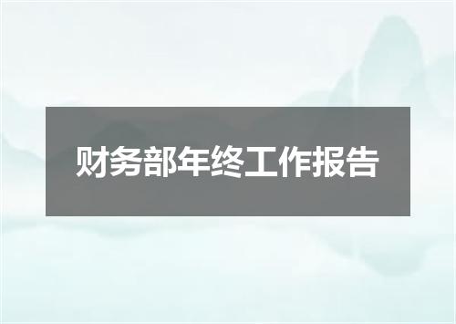 财务部年终工作报告