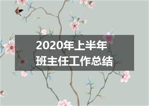 2020年上半年班主任工作总结