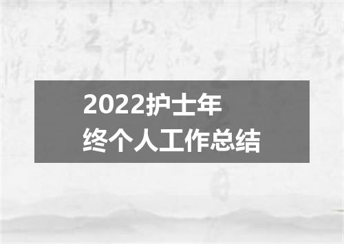 2022护士年终个人工作总结