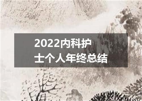 2022内科护士个人年终总结