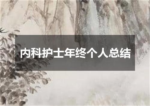 内科护士年终个人总结
