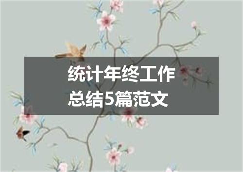 统计年终工作总结5篇范文