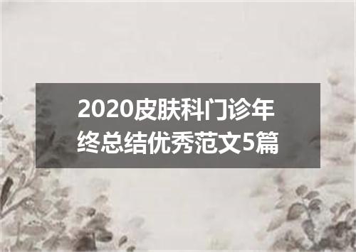 2020皮肤科门诊年终总结优秀范文5篇