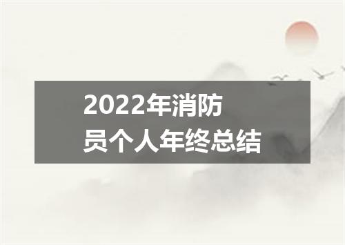 2022年消防员个人年终总结