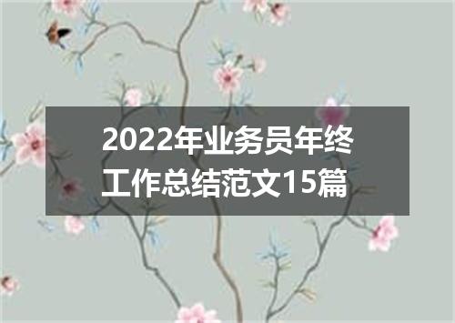 2022年业务员年终工作总结范文15篇