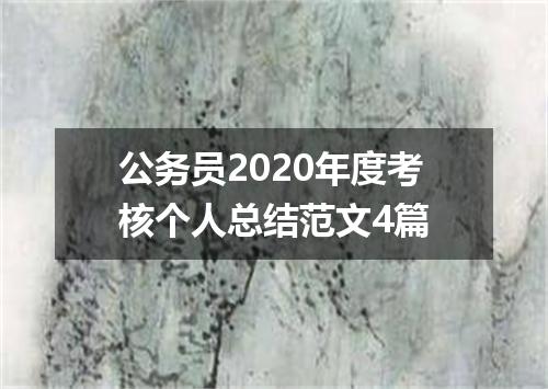 公务员2020年度考核个人总结范文4篇
