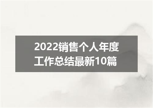 2022销售个人年度工作总结最新10篇