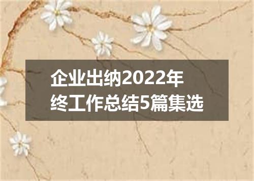 企业出纳2022年终工作总结5篇集选