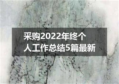 采购2022年终个人工作总结5篇最新
