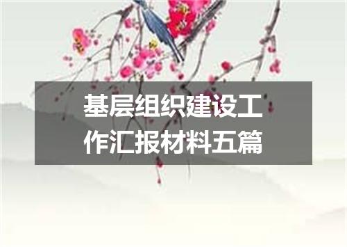 基层组织建设工作汇报材料五篇