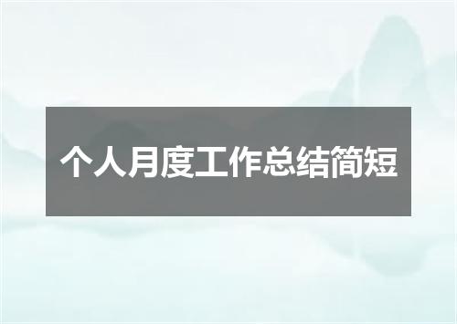 个人月度工作总结简短