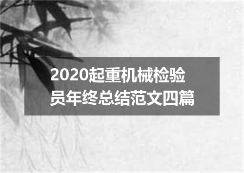 2020起重机械检验员年终总结范文四篇