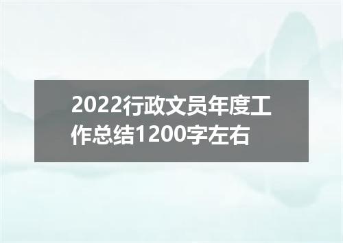 2022行政文员年度工作总结1200字左右