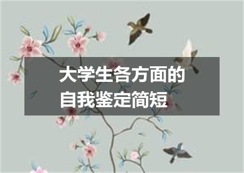 大学生各方面的自我鉴定简短