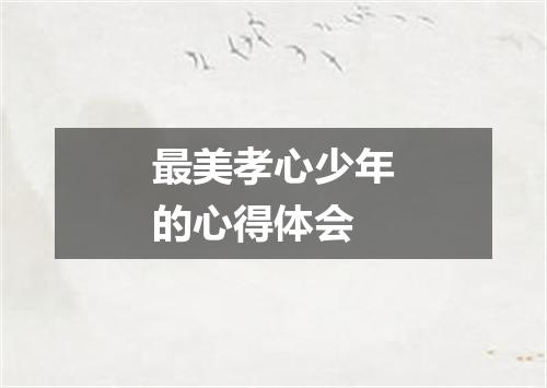 最美孝心少年的心得体会