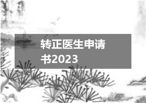 转正医生申请书2023