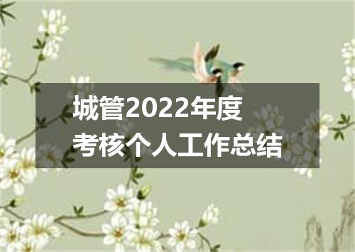 城管2022年度考核个人工作总结