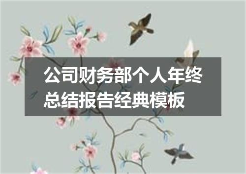 公司财务部个人年终总结报告经典模板
