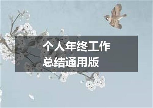 个人年终工作总结通用版