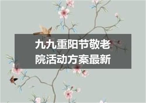 九九重阳节敬老院活动方案最新